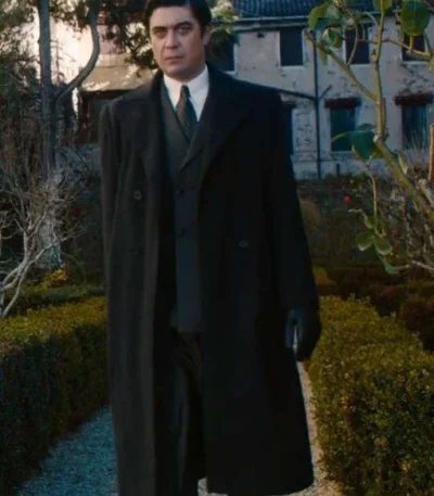 A Haunting in Venice Riccardo Scamarcio Black Trench Coat