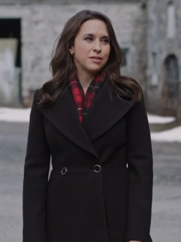 A Merry Scottish Christmas 2023 Lacey Chabert Black Coat