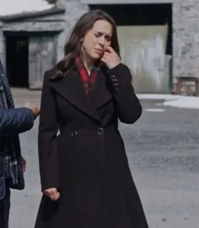 A Merry Scottish Christmas 2023 Lacey Chabert Black Coat