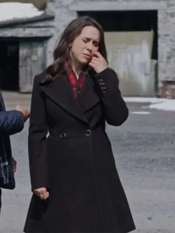 A Merry Scottish Christmas 2023 Lacey Chabert Black Coat