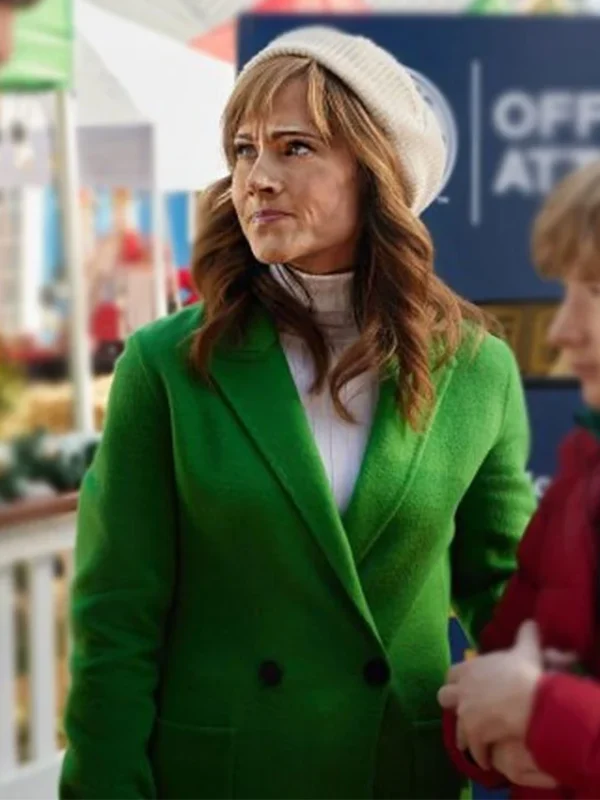 A World Record Christmas Nikki Deloach Green Trench Coat