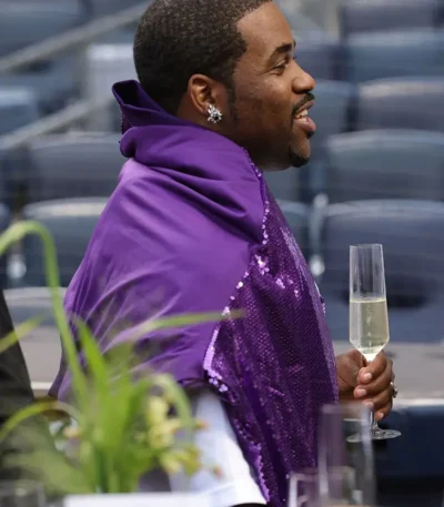 Yankee Stadium Event ASAP Ferg Adidas Purple Sequin Tracksuit