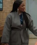 Abbott Elementary Ava Coleman Grey Wool Coat