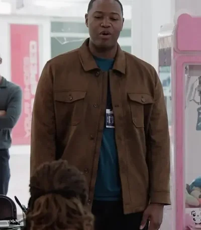 Abbott Elementary Dominic Brown Suede Jacket