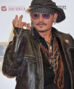 Johnny Depp Distressed Leather Jacket