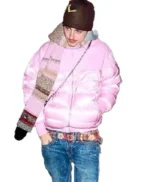 Timothee Chalamet Pink Puffer Jacket