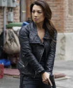 Agents Of Shield Ming Na Wen Black Leather Jacket