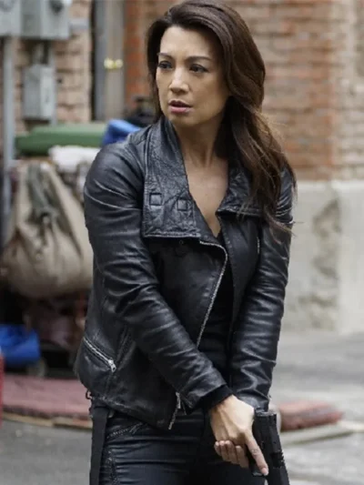 Agents Of Shield Ming Na Wen Black Leather Jacket