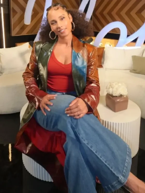 American Idol S24 Alicia Keys Leather Coat