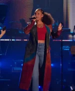 American Idol S24 Alicia Keys Leather Coat