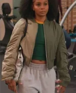 All American Homecoming Simone Hicks Green Bomber Jacket