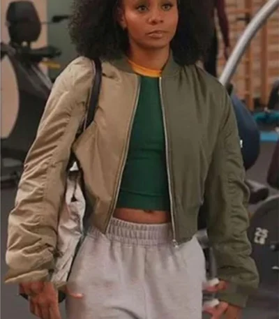 All American Homecoming Simone Hicks Green Bomber Jacket