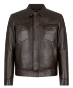 Travis Kelce Dark Brown Leather Jacket