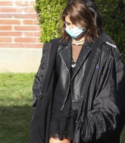 American Horror Story S10 Kaia Gerber Black Coat