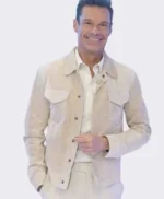 American Idol Ryan Seacrest Beige Suede Jacket