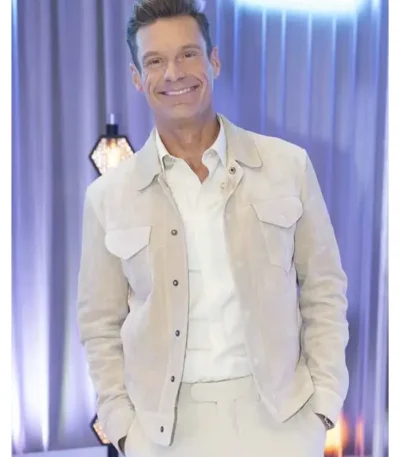 American Idol Ryan Seacrest Beige Suede Jacket
