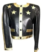 American Idol S24 Miyoko Stars Leather Jacket