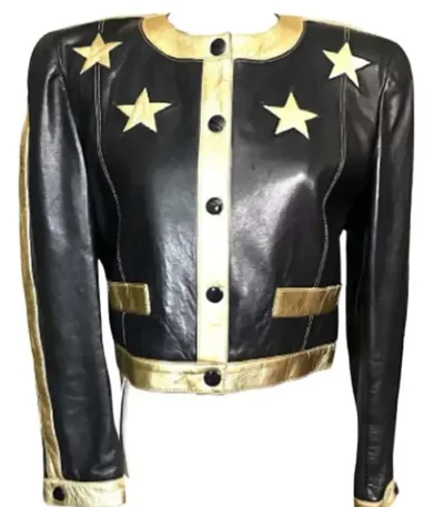 American Idol S24 Miyoko Stars Leather Jacket