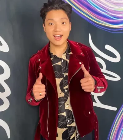Tyson Venegas American Idol Red Biker Velvet Jacket