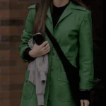 American Singer Olivia Rodrigo Green Leather Coat