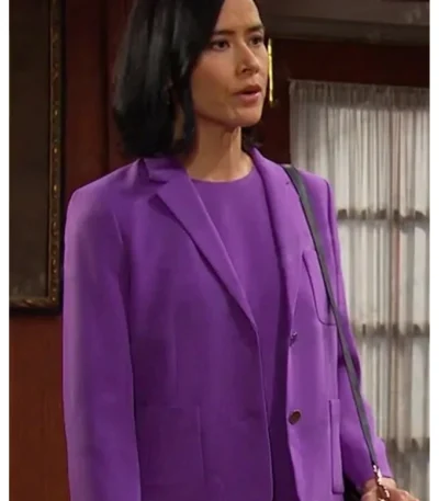 Shi Ne Nielson Days Of Our Lives 2024 Amy Choi Purple Blazer