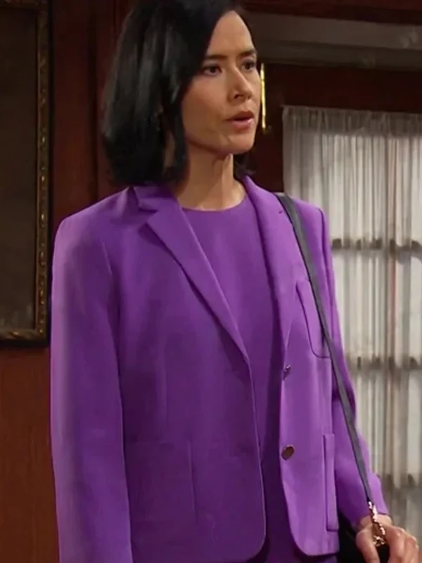 Shi Ne Nielson Days Of Our Lives 2024 Amy Choi Purple Blazer