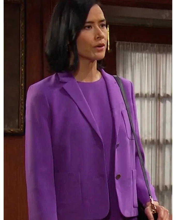 Shi Ne Nielson Days Of Our Lives 2024 Amy Choi Purple Blazer Shi Ne Nielson Days Of Our Lives 2024 Amy Choi Purple Blazer
