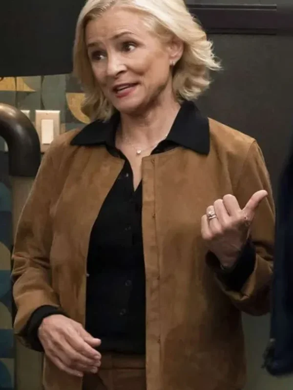 Amy Sedaris Elsbeth S03 Brown Suede Jacket