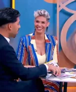 Olá Bom Dia Ana Barbosa Striped Blazer