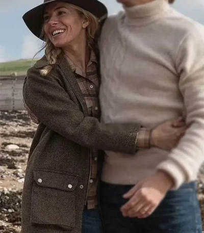 Anatomy of a Scandal Sophie Whitehouse Green Wool Blend Jacket