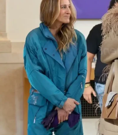 And Just Like That Carrie Bradshaw Blue Jumpsuit