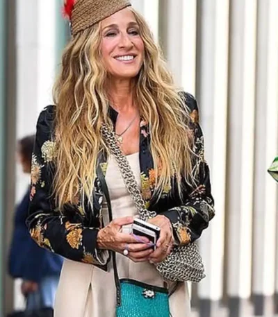 And Just Like That Carrie Bradshaw Floral Black Jacket