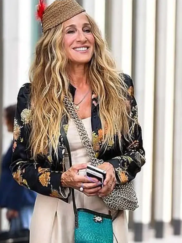 And Just Like That Carrie Bradshaw Floral Black Jacket