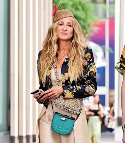 And Just Like That Carrie Bradshaw Floral Black Jacket
