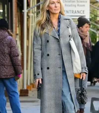 And Just Like That Carrie Bradshaw Grey Coat