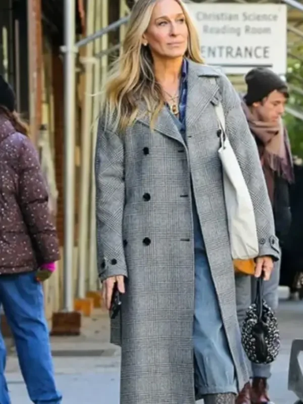And Just Like That Carrie Bradshaw Grey Coat