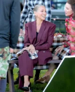 And Just Like That Carrie Bradshaw Oversized Burgundy Suit