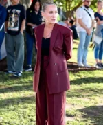 And Just Like That Carrie Bradshaw Oversized Burgundy Suit