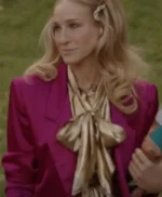 And Just Like That S02 Carrie Bradshaw Pink Silk Blazer