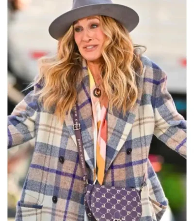 And Just Like That S02 Carrie Bradshaw Plaid Coat