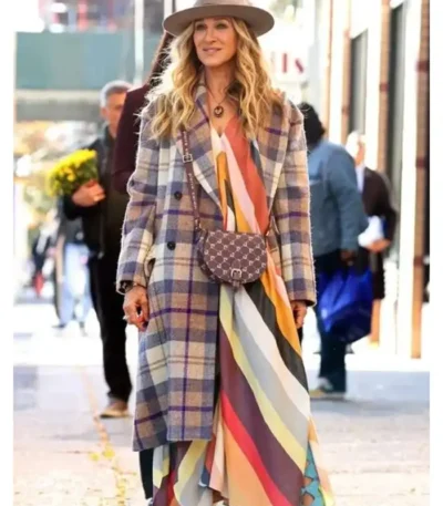 And Just Like That S02 Carrie Bradshaw Plaid Coat