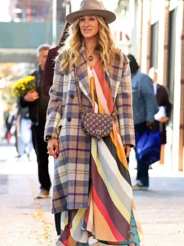 And Just Like That S02 Carrie Bradshaw Plaid Coat