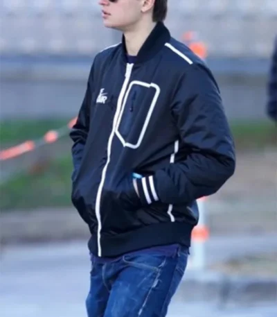 Ansel Elgort Baby Driver Black Bomber Letterman Jacket