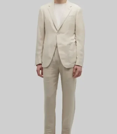 Anyone But You 2023 Glen Powell White Suit