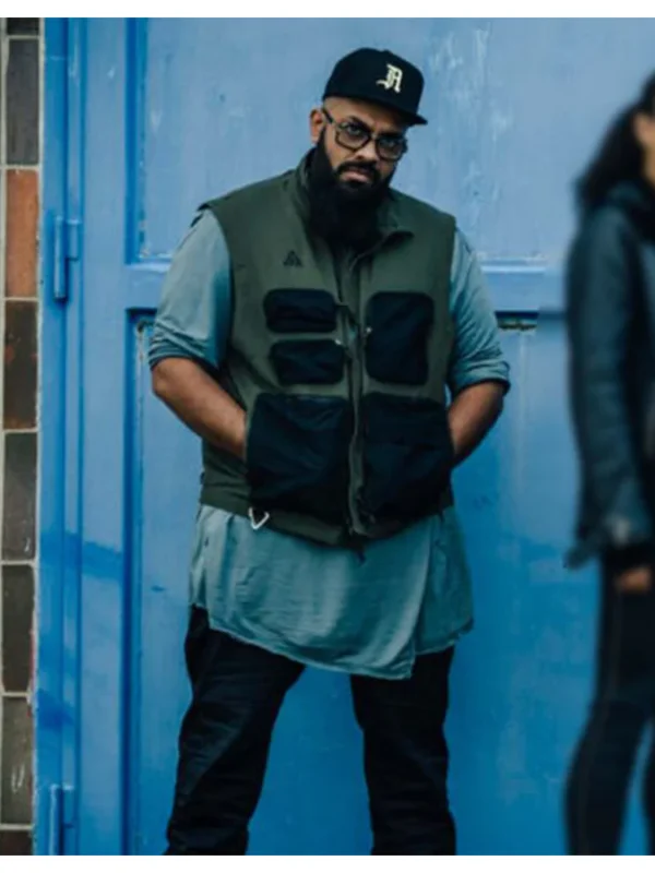 Army of Thieves Guz Khan Green and Black Cotton Utility Vest