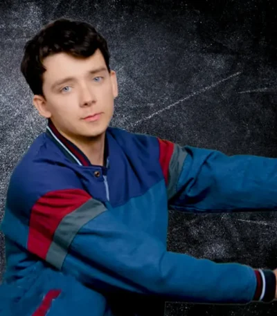 Asa Butterfield Choose or Die Blue Varsity Jacket