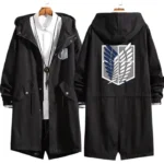 Attack on Titan Eren Levi Black Hooded Cotton Coat