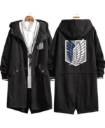 Attack on Titan Eren Levi Black Hooded Cotton Coat
