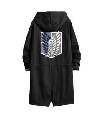 Attack on Titan Eren Levi Black Hooded Cotton Coat