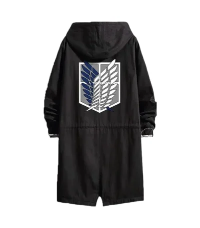 Attack on Titan Eren Levi Black Hooded Cotton Coat